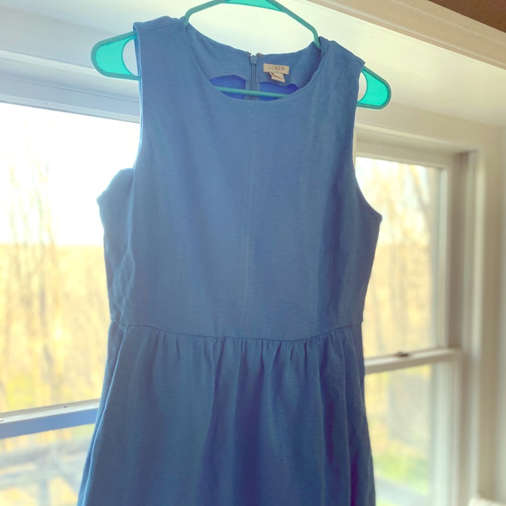 j crew blue cotton dress